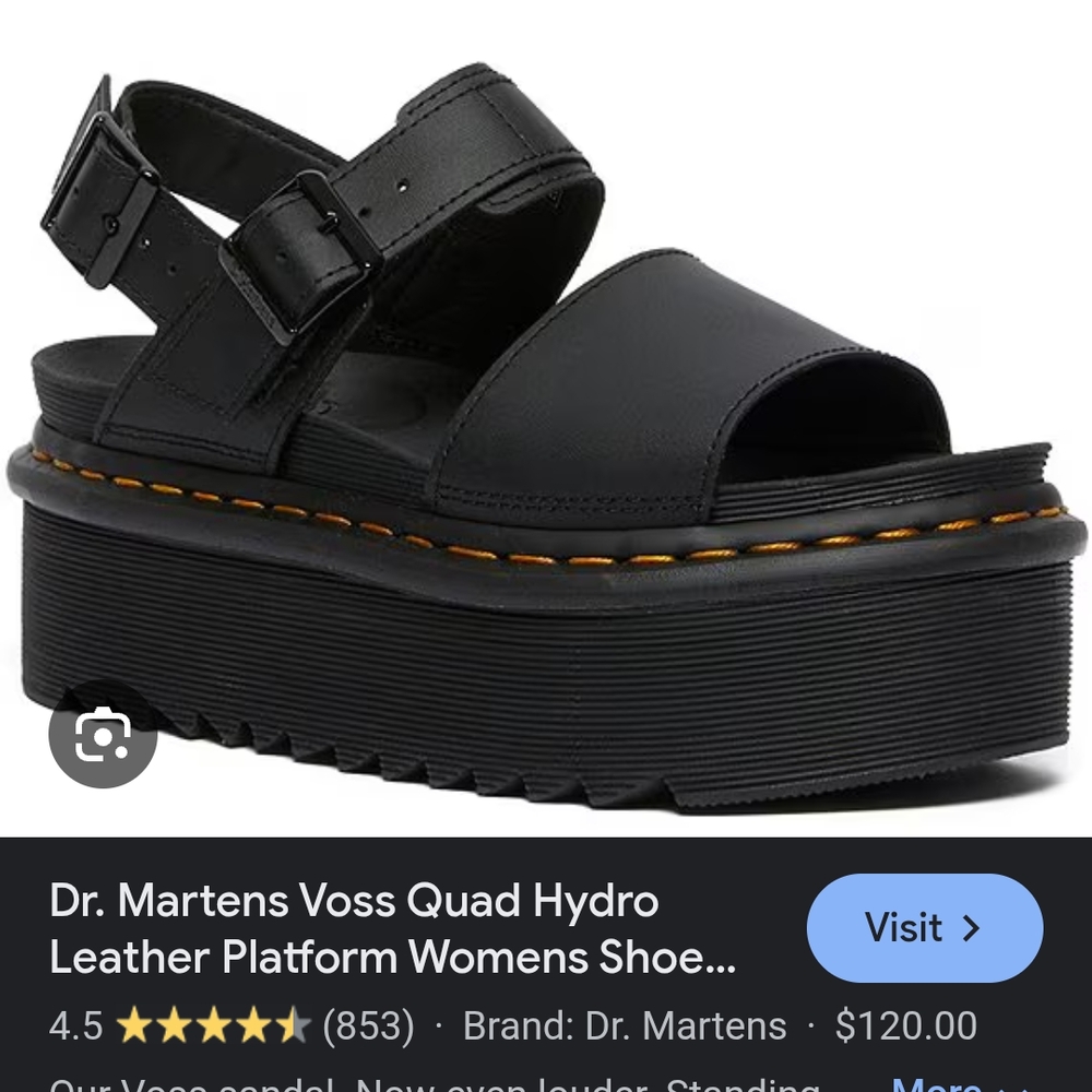 Dr. Martens Black Platform Sandals with Buckles